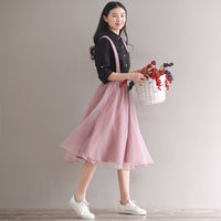 Mori Girl Pink Suspender Lolita Skirt