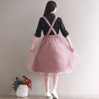 Mori Girl Pink Suspender Lolita Skirt