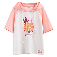 Preppy Pink Rabbit Print T-shirt